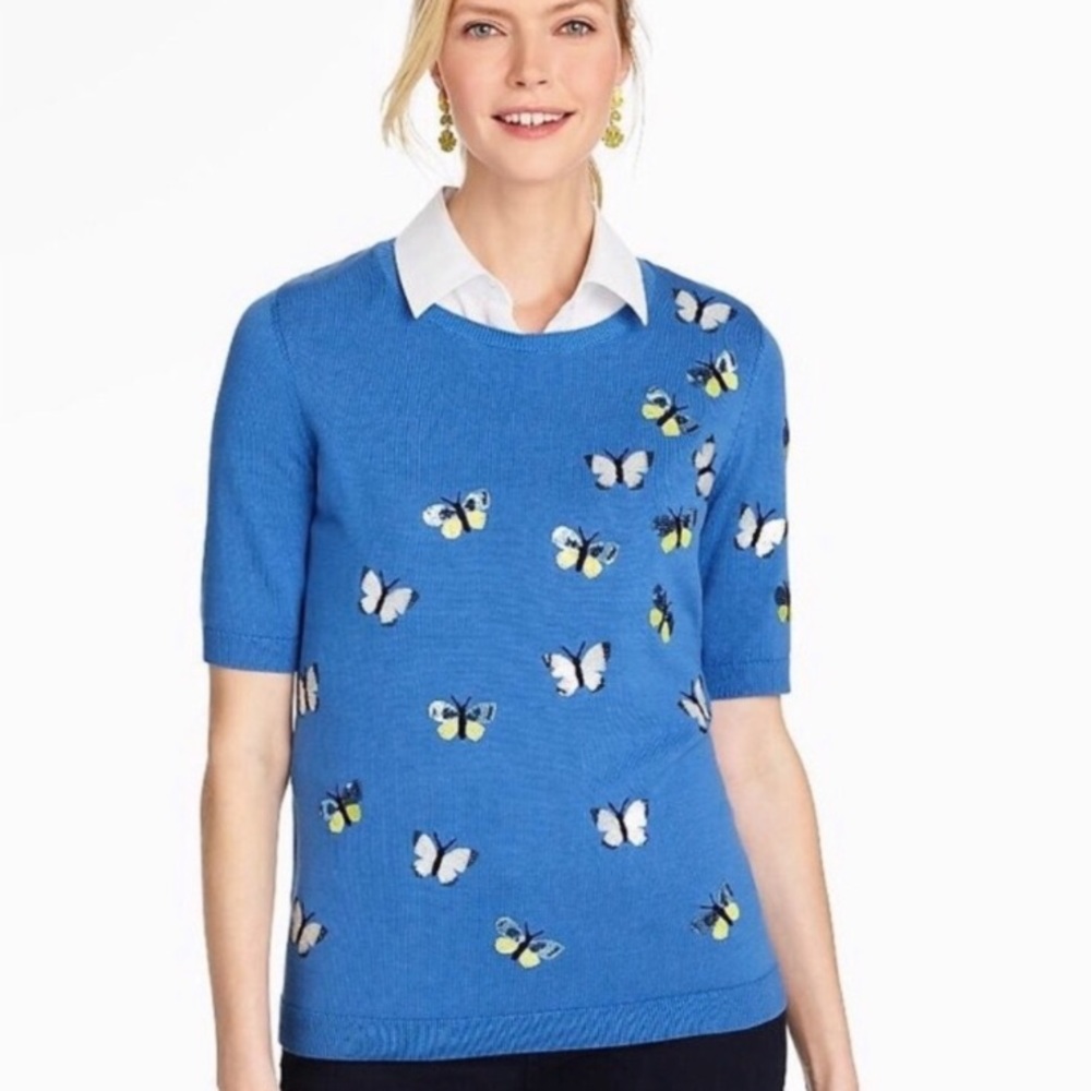 TALBOT  Sequin Butterfly Sweater Tee